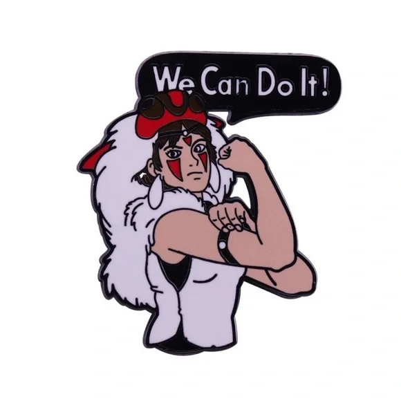 Princess Mononoke as Rosie the Riveter Empowering Enamel Pin - Picture 1 of 1